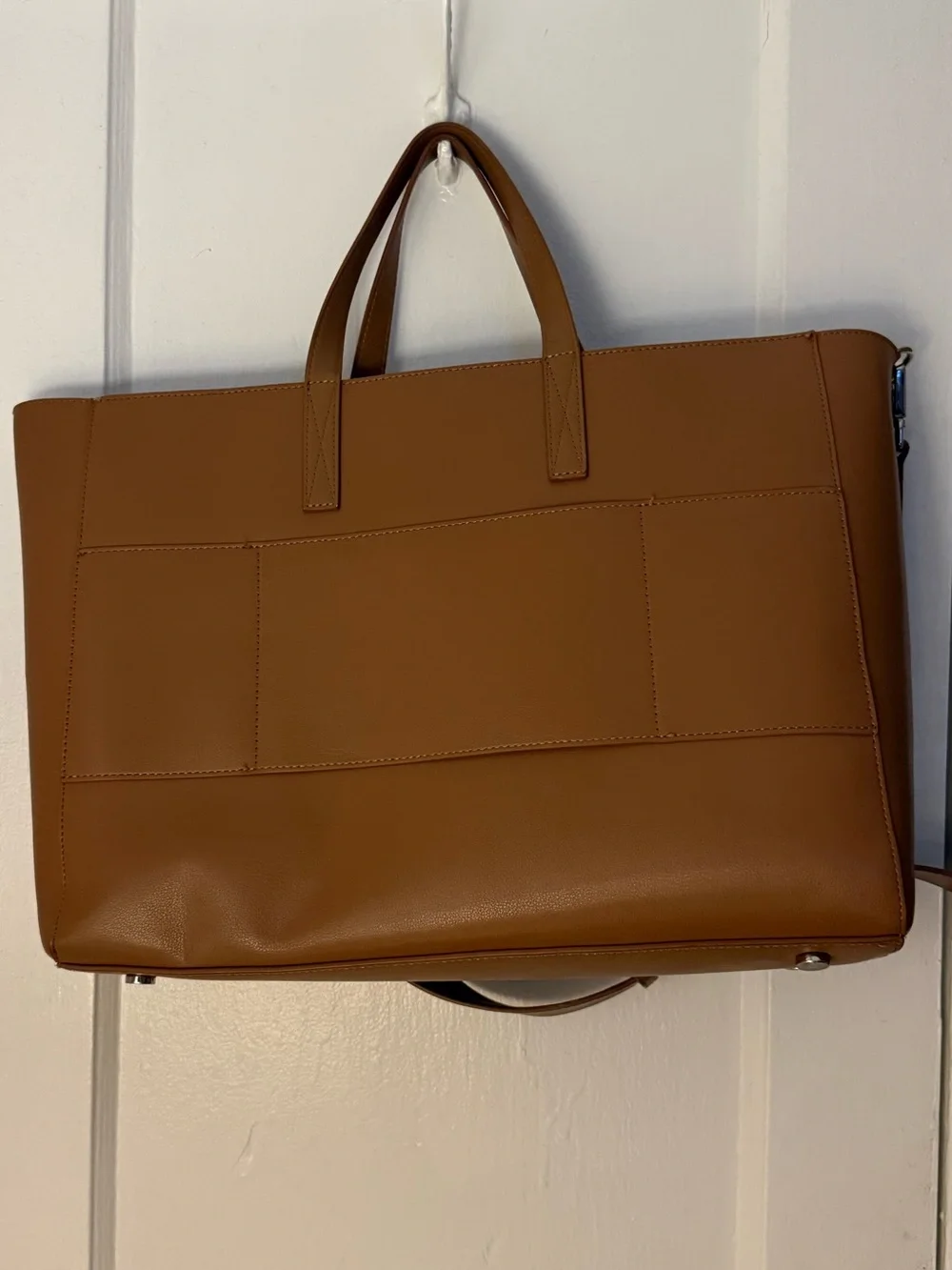 Calpak Cognac Leather Carryall Tote